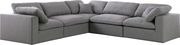Modular design 5pcs sectional sofa in gray fabric by Meridian additional picture 6