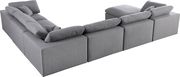 Modular design 7pcs sectional sofa in gray fabric by Meridian additional picture 5