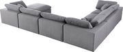 Modular design 7pcs sectional sofa in gray fabric by Meridian additional picture 6
