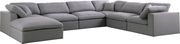 Modular design 7pcs sectional sofa in gray fabric by Meridian additional picture 7