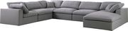 Modular design 7pcs sectional sofa in gray fabric by Meridian additional picture 8