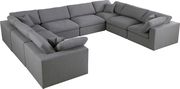 Modular design 8pcs sectional sofa in gray fabric by Meridian additional picture 5