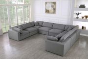 Modular design 8pcs sectional sofa in gray fabric by Meridian additional picture 6