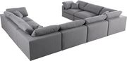 Modular design 8pcs sectional sofa in gray fabric by Meridian additional picture 7