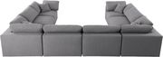 Modular design 8pcs sectional sofa in gray fabric by Meridian additional picture 8