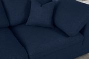 Modular design 4pcs sectional sofa in navy fabric by Meridian additional picture 3