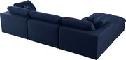 Modular design 4pcs sectional sofa in navy fabric by Meridian additional picture 6