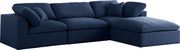 Modular design 4pcs sectional sofa in navy fabric by Meridian additional picture 8