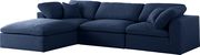 Modular design 4pcs sectional sofa in navy fabric by Meridian additional picture 9