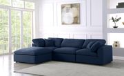 Modular design 4pcs sectional sofa in navy fabric by Meridian additional picture 10