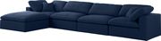 Modular design 5pcs sectional sofa in navy fabric by Meridian additional picture 9