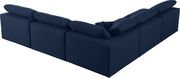 Modular design 5pcs sectional sofa in navy fabric by Meridian additional picture 3