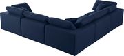 Modular design 5pcs sectional sofa in navy fabric by Meridian additional picture 5