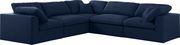 Modular design 5pcs sectional sofa in navy fabric by Meridian additional picture 6