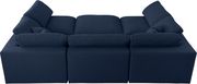 Modular design 6pcs sectional sofa in navy fabric by Meridian additional picture 3