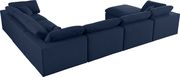 Modular design 7pcs sectional sofa in navy fabric by Meridian additional picture 5