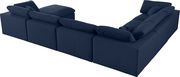 Modular design 7pcs sectional sofa in navy fabric by Meridian additional picture 6