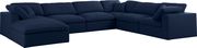 Modular design 7pcs sectional sofa in navy fabric by Meridian additional picture 7