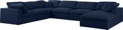 Modular design 7pcs sectional sofa in navy fabric by Meridian additional picture 8