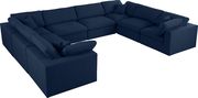 Modular design 8pcs sectional sofa in navy fabric by Meridian additional picture 4