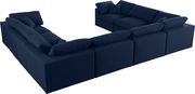 Modular design 8pcs sectional sofa in navy fabric by Meridian additional picture 6