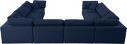 Modular design 8pcs sectional sofa in navy fabric by Meridian additional picture 7