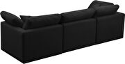 Modular 3 pcs sofa in black velvet fabric by Meridian additional picture 2