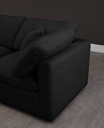 Modular 3 pcs sofa in black velvet fabric by Meridian additional picture 5