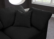 Modular 3 pcs sofa in black velvet fabric by Meridian additional picture 6