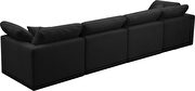 Modular 4 pcs sofa in black velvet fabric by Meridian additional picture 2