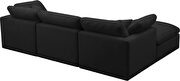 Modular 4 pcs sectional in black velvet fabric by Meridian additional picture 2