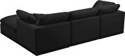 Modular 4 pcs sectional in black velvet fabric by Meridian additional picture 3