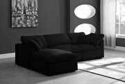 Modular 4 pcs sectional in black velvet fabric by Meridian additional picture 5