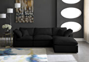 Modular 4 pcs sectional in black velvet fabric by Meridian additional picture 7
