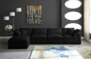 Modular 5 pcs sectional in black velvet fabric by Meridian additional picture 6
