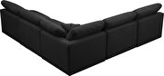 Modular 5 pcs sectional in black velvet fabric by Meridian additional picture 2
