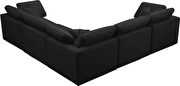 Modular 5 pcs sectional in black velvet fabric by Meridian additional picture 5