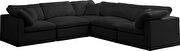 Modular 5 pcs sectional in black velvet fabric by Meridian additional picture 6