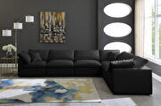 Modular 6 pcs sectional in black velvet fabric by Meridian additional picture 3