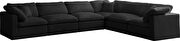 Modular 6 pcs sectional in black velvet fabric by Meridian additional picture 4