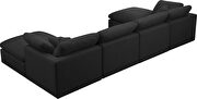 Modular 6 pcs sectional in black velvet fabric by Meridian additional picture 2
