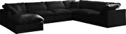 Modular 7 pcs sectional in black velvet fabric by Meridian additional picture 2