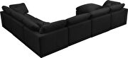 Modular 7 pcs sectional in black velvet fabric by Meridian additional picture 3