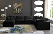 Modular 7 pcs sectional in black velvet fabric by Meridian additional picture 4