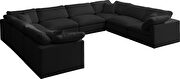 Modular 8 pcs sectional in black velvet fabric by Meridian additional picture 3