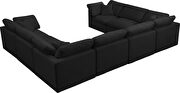 Modular 8 pcs sectional in black velvet fabric by Meridian additional picture 4
