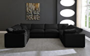 Modular 8 pcs sectional in black velvet fabric by Meridian additional picture 5