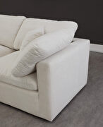Modular 3 pcs sofa in cream velvet fabric by Meridian additional picture 4