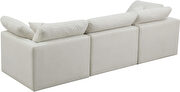 Modular 3 pcs sofa in cream velvet fabric by Meridian additional picture 5