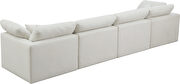 Modular 4 pcs sofa in cream velvet fabric by Meridian additional picture 6